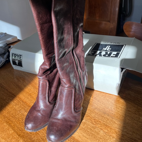 Frye Sylvia Pipping High Heel Knee High Boot - Picture 2 of 10